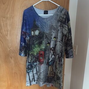 Desigual Artistic Print Tunic Top | Size Small